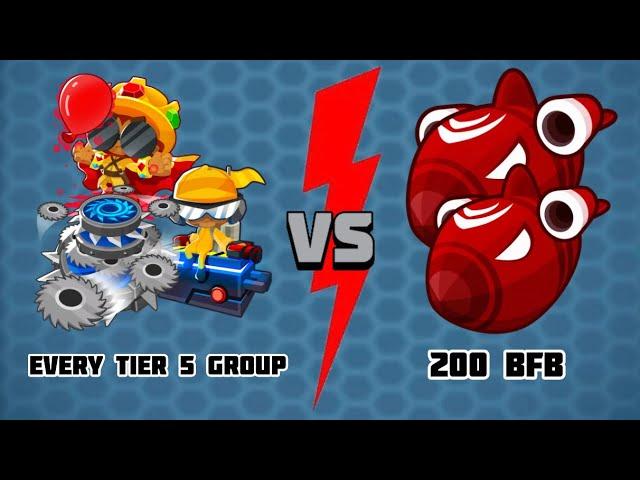 Every tier 5 group vs 200 BFB in BTD6