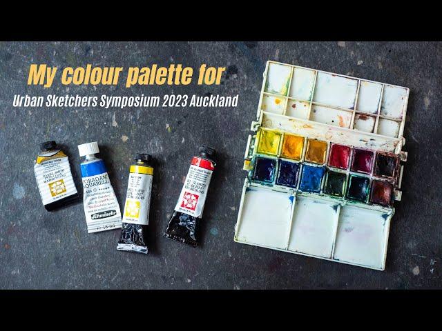 My watercolour palette for the USk Symposium Auckland trip