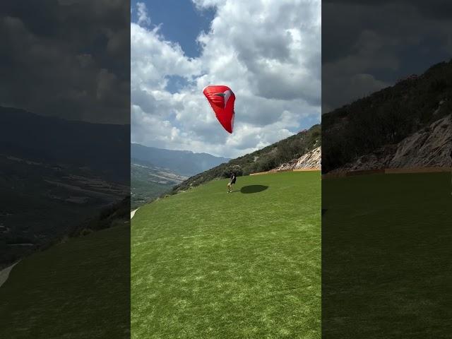 Can you believe this all fits in a 2kg backpack?? #shorts #paragliding #takeoff