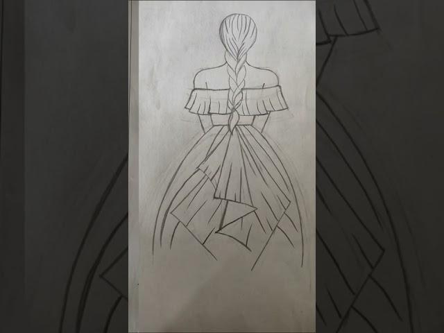How To Draw Girl With Long Dress | Easy Drawing | Ruby Art World...