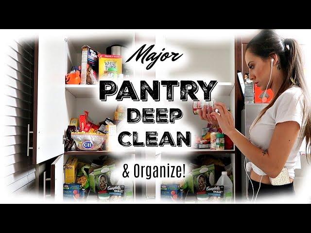 MAJOR PANTRY DEEP CLEAN AND ORGANIZE! | Small Pantry Organization Tips | Pantry Deep Clean 2018