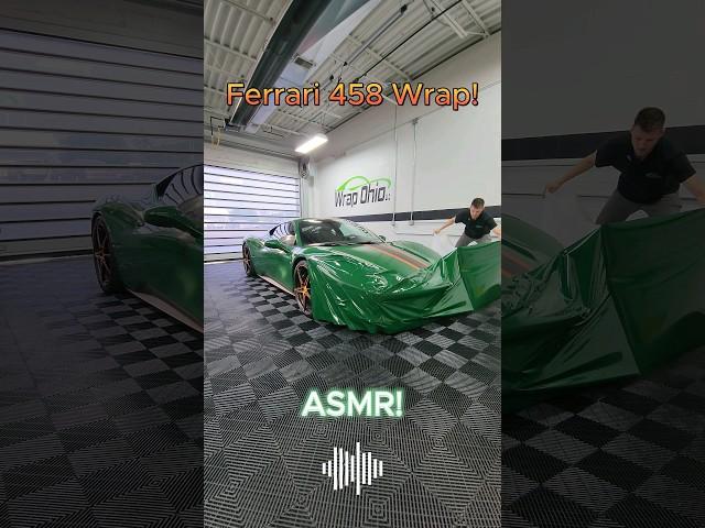 Wrapping a Ferrari 458 in a custom livery wrap  Tell us what you think?  #asmr #ferrari #wrap