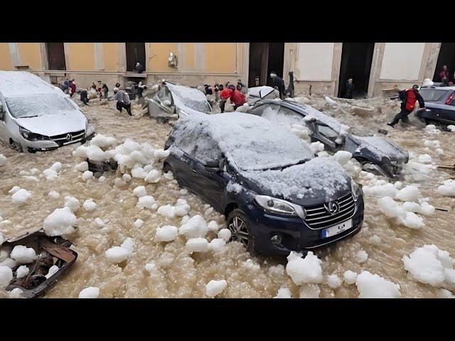 Abnormal 8-inch hail destroys 18 cars in Italy! Disasters Today