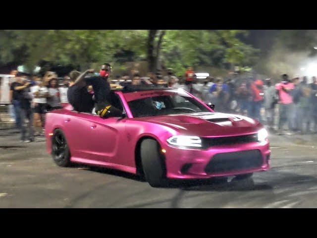 HELLCATS DESTROY THE LOT! Tracktion Car Meet Chaos..