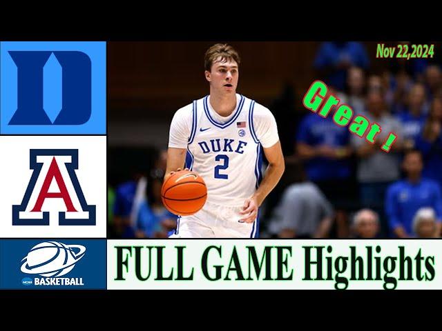 Duke vs Arizona [ Game Highlights ] College men's basketball 2024 | Ncaa basketball today