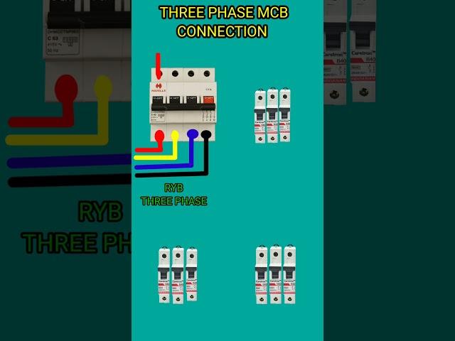 three phase MCB connection diagram #electronic #electrical #12vto220v #threephase@s.n.technical