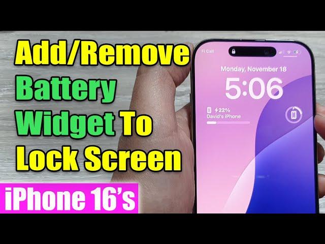 iPhone 16/16 Pro Max: How to Add/Remove Battery Widget To The Lock Screen