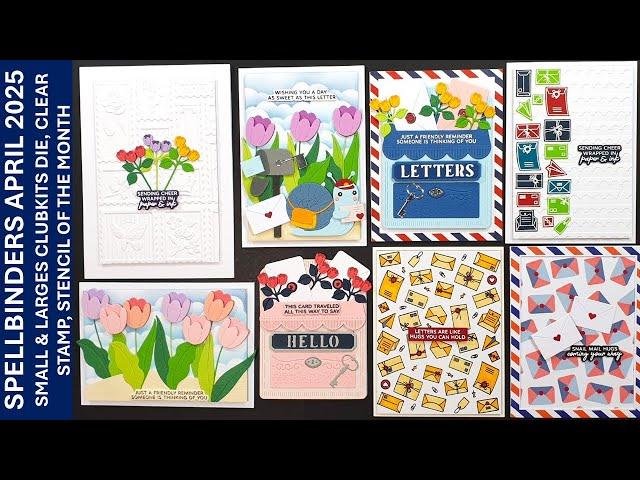 Spellbinders Clubkits April 2025 - Small & large Die, Clear Stamp, 3D & 2D Embossing Folder, Stencil