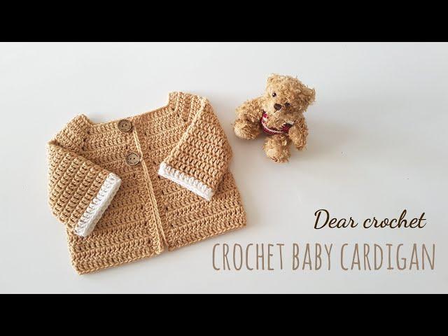 태교 뜨개질)아기 가디건 만들기 : 신생아,6개월,1년생 세가지 사이즈 (crochet baby Cardigan)