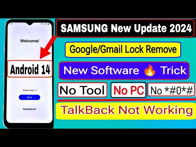 Samsung FRP Bypass 2024 (New Software) Android 13-14 New Software 2024Frp Lock Removal | No *#0*#