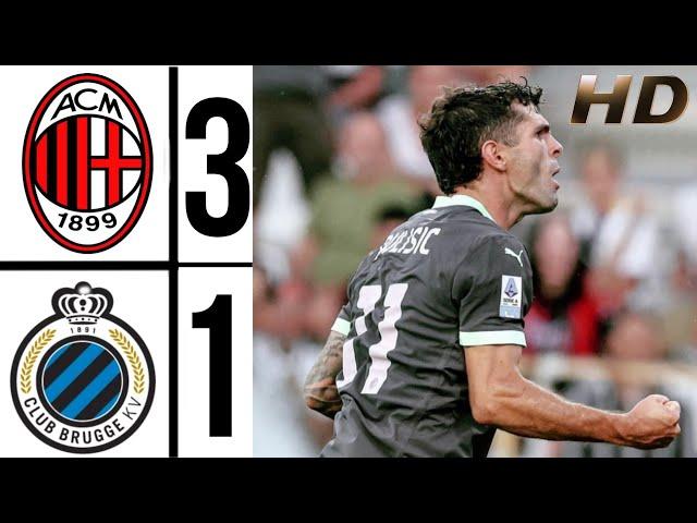 AC MILAN VS CLUB BRUGGE (4:1) EXTENDED HIGHLIGHTS CHAMPIONS LEAGUE 2024/25