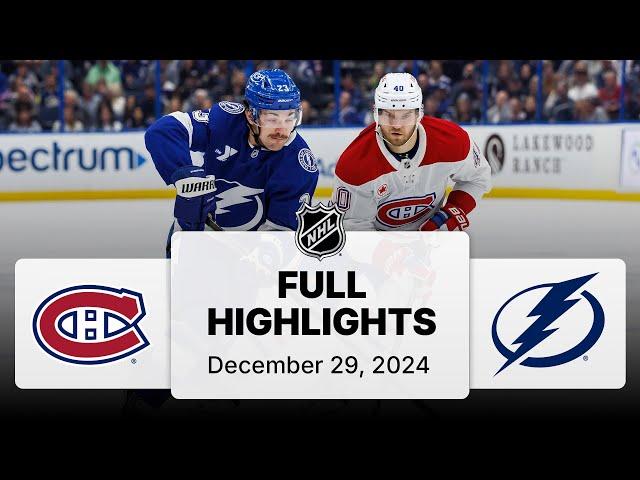 NHL Highlights | Canadiens vs. Lightning - December 29, 2024