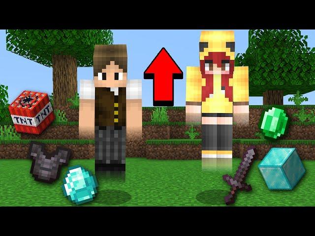 Minecraft: TODA VEZ QUE PULAMOS, UM ITEM ALEATÓRIO DA SPAWN!