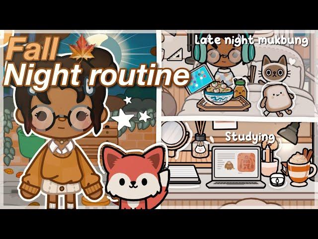 fall night routine  (aesthetic & cozy) *WITH VOICE* II Toca boca roleplay