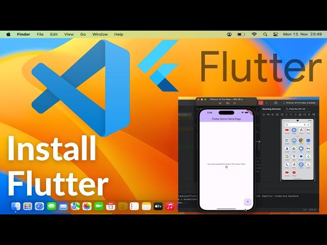 How to Install Flutter on Visual Studio Code On Mac | With Emulator ( M1/ M2/ M3) (2024)