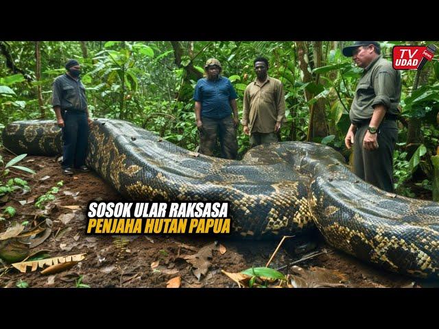 Residents Accidentally Meet a Giant Python in the Interior of the Papua Forest, 10 Meters Long