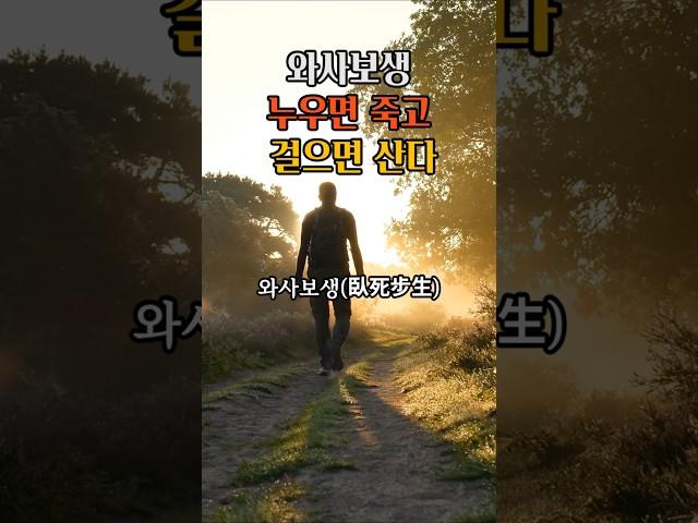 누우면 죽고 걸으면 산다 #와사보생 #명언 #인생조언 #삶의지혜 #걷기 #산책 #명상 #힐링
