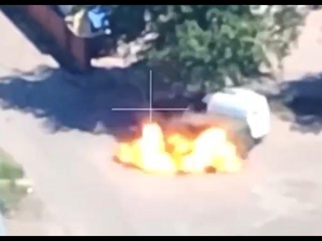 Scooby-Doo Van Destroyed by a Drone in Oleshky, Kherson