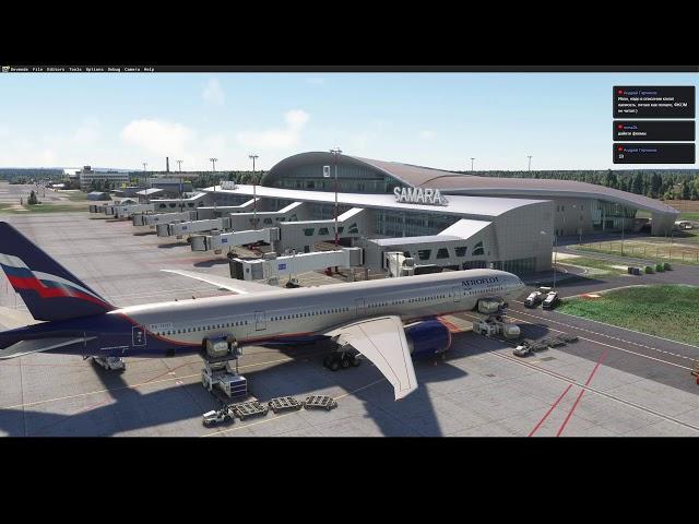 MSFS 2020 PMDG 777-300ER, AFL005, Vatsim, Moscow(UUEE) - Samara(UWWW)