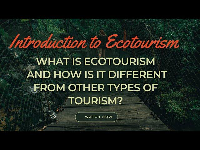 What is ecotourism, and how is it different from other types of tourism?