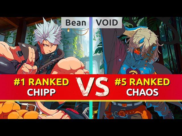 GGST ▰ Bean (#1 Ranked Chipp) vs VOID (#5 Ranked Happy Chaos). High Level Gameplay