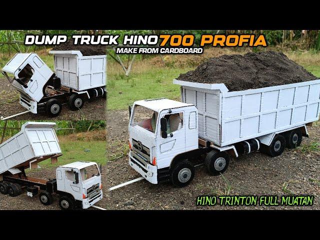 MAKE A MINIATURE DUMP TRUCK HINO 700 PROFIA FROM CARDBOARD