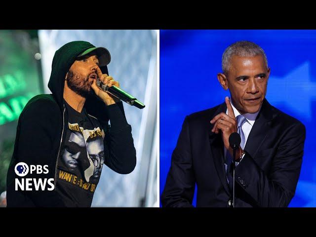 WATCH LIVE: Eminem introduces Obama at Harris campaign rally in Detroit