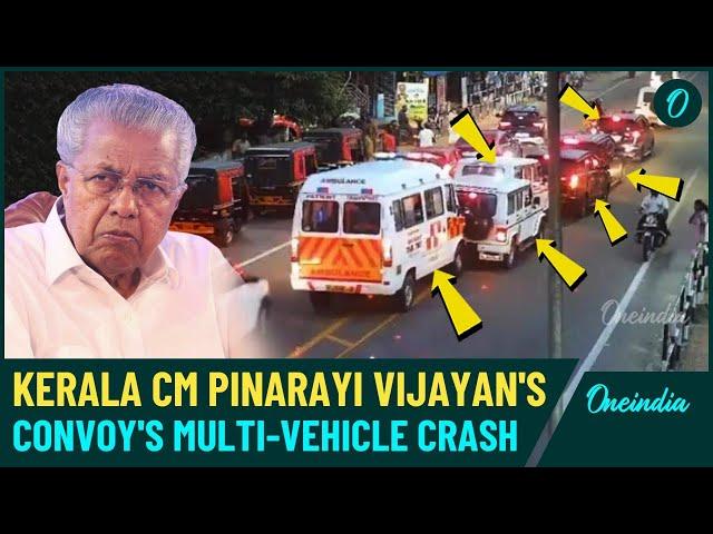 Kerala CM Pinarayi Vijayan's Escort Convoy Crashes While Assisting Scooter Rider—WATCH Full Video