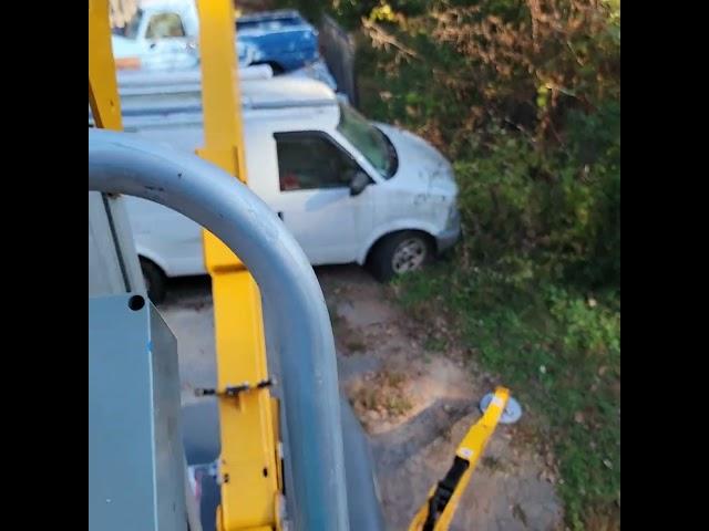 Haulotte 45' man lift tow behind! #electrical #electrician #lift