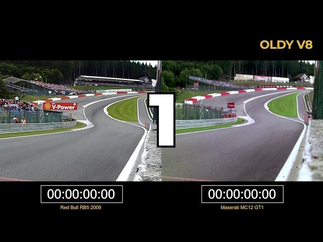 F1 VS GT - Speed comparison with timer (F1 V8 C6-R MC12)