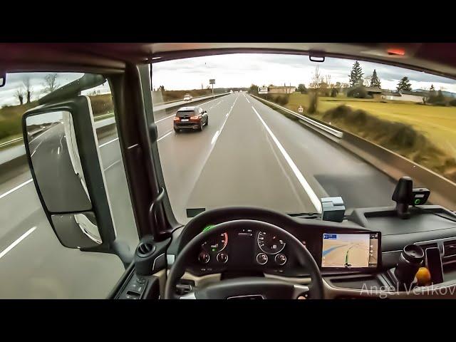 POV truck Driving MAN TGX 470   France A6 Aire de Drace to Lion d irection Spain