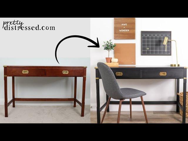 Beginner's Guide to a Smooth Paint Finish on Wood Furniture | Desk Furniture Makeover