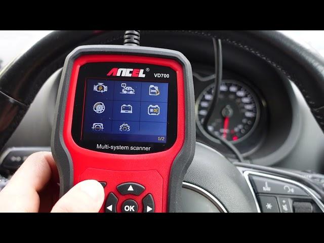 ANCEL VD700 OBD2 Tool Demoed On AUDI A3 Compatible with MOST VAG group cars (VW, AUDI, SEAT, SKODA)