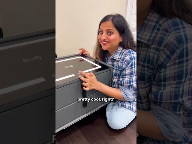 Smart Bedside Table- Wireless charger to Speaker to Fingerprint Lock- one table has it ALL!