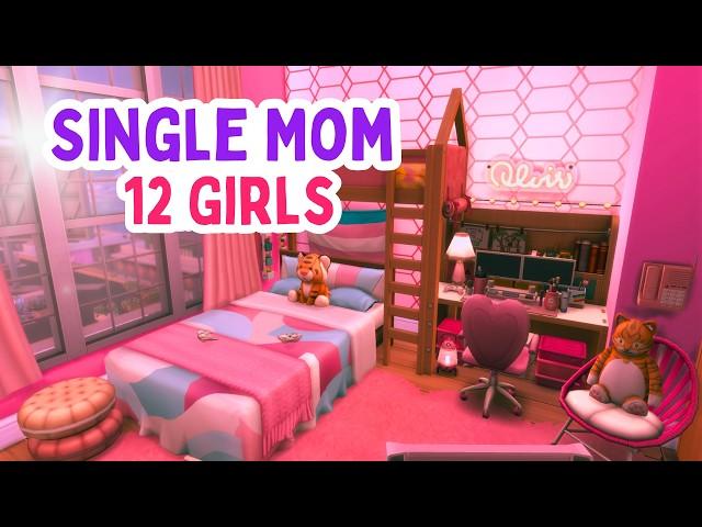 Single Mom, 12 Girls Apartment| The Sims 4 Speed Build (No CC)