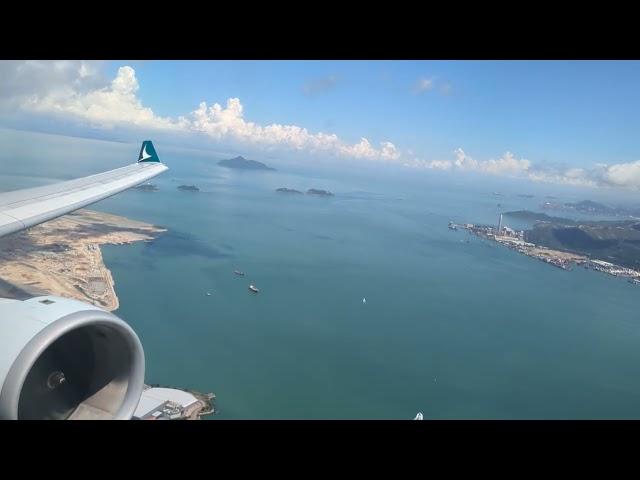 Cathay Pacific Airbus A330-342 taking off from Hong Kong