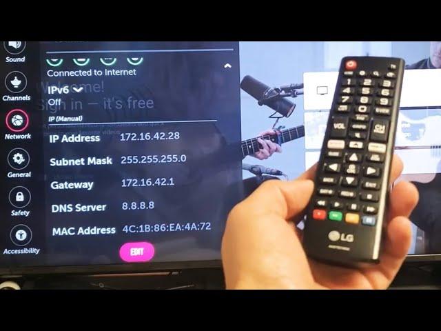 LG Smart TV: How to Change DNS Server,  Subnet Mask, Gateway, or IP Address