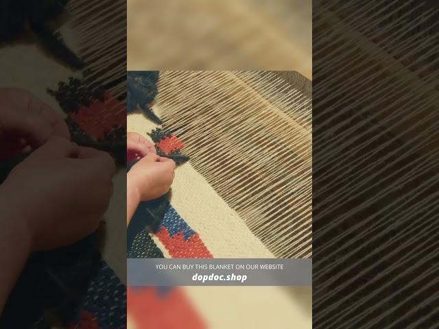 The process of making a handmade woolen blanket. Time Lapse