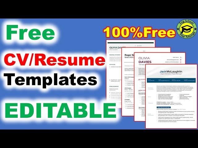 Free CV Template Downloads! MS Word & Google Docs | Resume