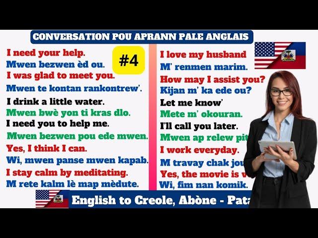 CONVERSATION #4 POU APRANN PALE ANGLAIS - KOU ANGLAIS ONLINE - APRANN PALE ANGLÈ