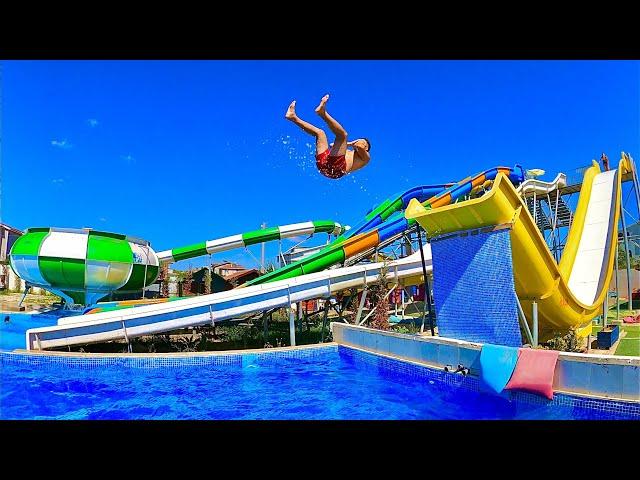 Water Slides at Trend Aqua Park in Tekirdağ, Türkiye