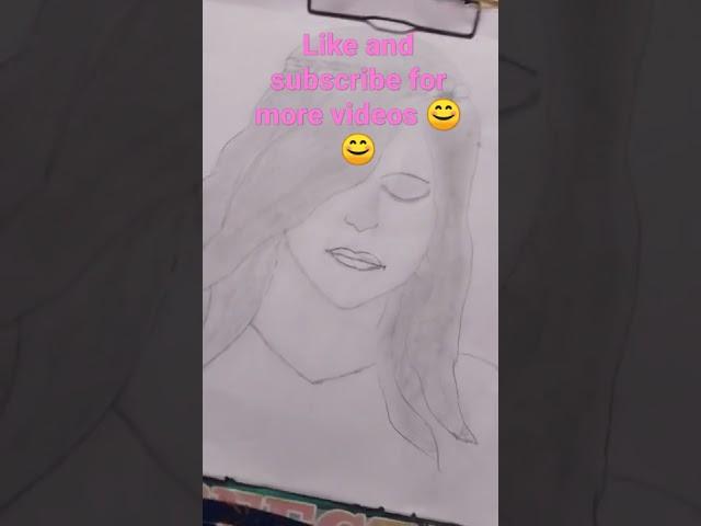 A girl with beautiful hair sketch drawing|creativity with Sandhya||#shorts
