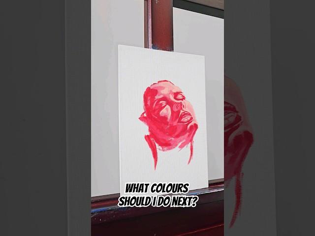 painting with just 2 colours #art #acrylicpainting #shorts #portrait