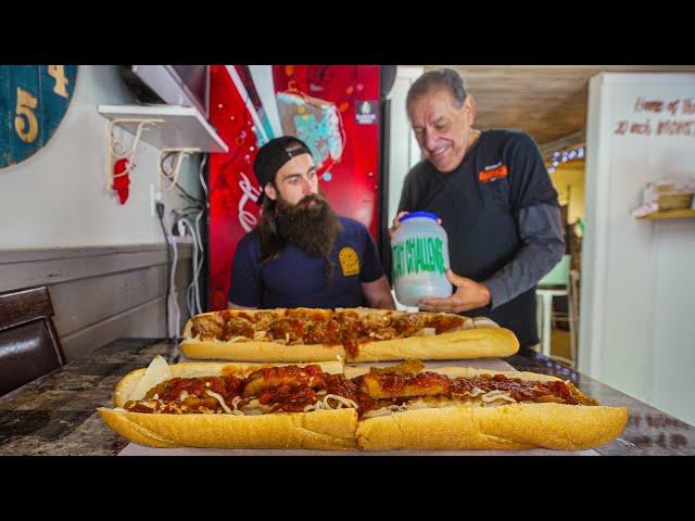 WIN THE CASH JACKPOT IF YOU CAN FINISH THIS UNBEATEN SANDWICH CHALLENGE! | BeardMeatsFood