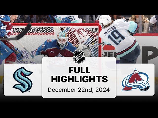 NHL Highlights | Kraken vs. Avalanche - December 22, 2024