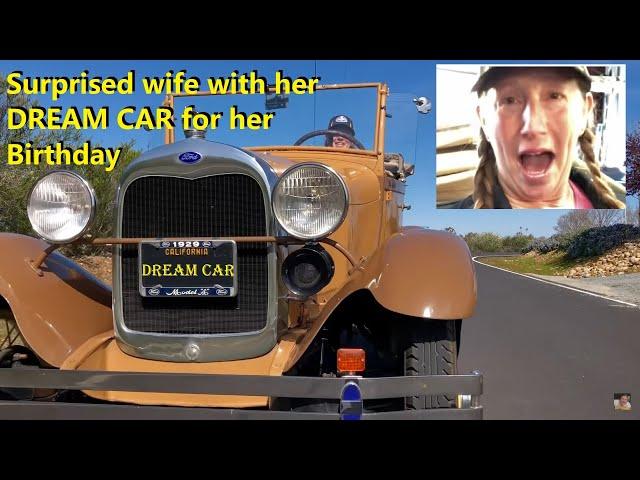 I gave Tina "Model T" Shinn a 1929 Ford Model A roadster for her birthday present (She cried!!)