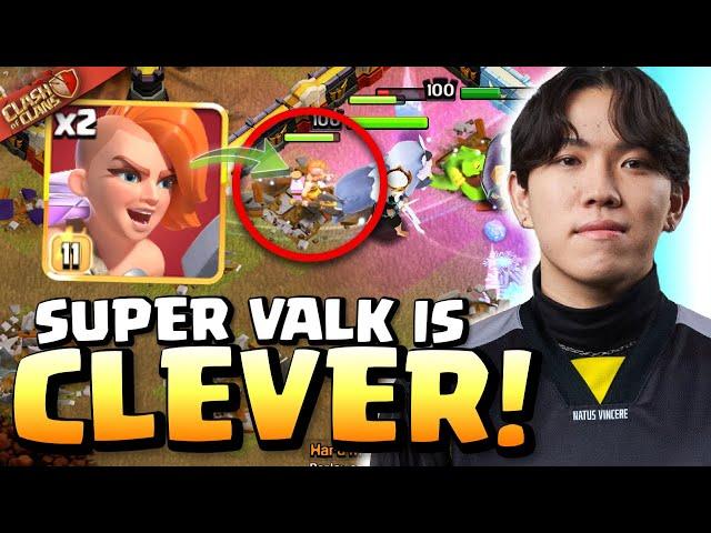 KLAUS attempts new SUPER VALK + HEAL SPELL attack vs TRIBE GAMING! Clash of Clans
