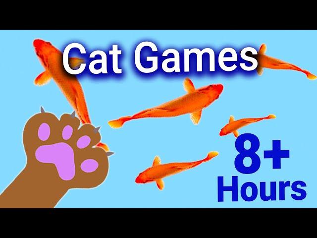 Giochi per gatti - Cattura pesci ( video solo per gatti da guardare ) Versione 8 ore  CAT GAMES TV