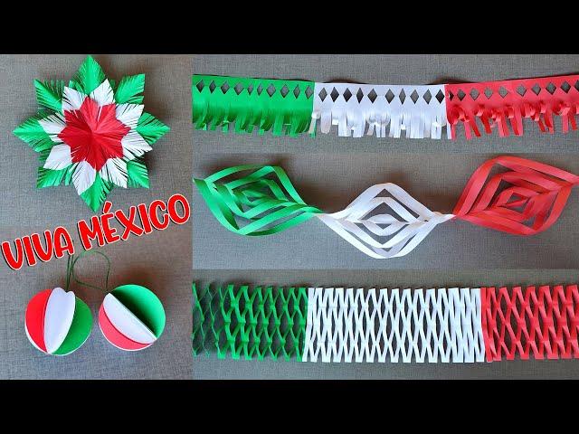 Adornos Fáciles De Papel Para El 15 De Septiembre  Decoración para fiestas Patrias Viva México