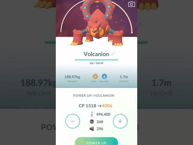 I Powered Up Volcanion to LEVEL 50 In Pokemon Go!!! #shorts #pokemon